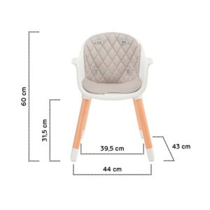 Hranilica za bebe Kinderkraft SIENNA grey dimenzije