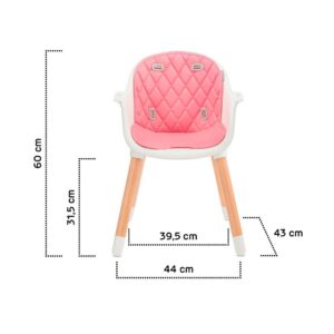 Hranilica za bebe Kinderkraft SIENNA pink dimenzije