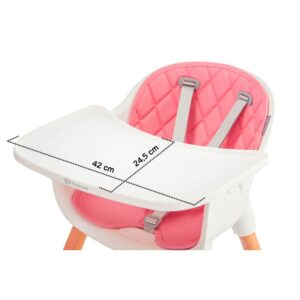 Hranilica za bebe Kinderkraft SIENNA pink dimenzije