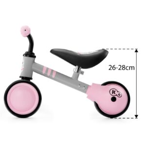Kinderkraft CUTIE pink balans bicikl bez pedala, dimenzije