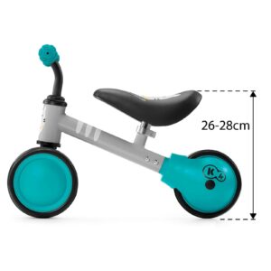 Kinderkraft CUTIE turquoise balans bicikl bez pedala, dimenzije