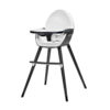 Kinderkraft FINI hranilica za bebe, crno-bela, stolica za hranjenje za veću decu