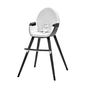 Kinderkraft FINI hranilica za bebe, crno-bela, stolica za hranjenje za veću decu