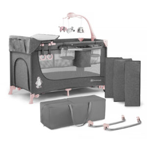 Prenosivi krevetac Kinderkraft JOY pink sa dodacima