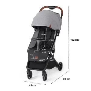Kišobran kolica za bebe Kinderkraft NUBI grey dimenzije
