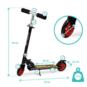 QKIDS FLO black aluminium trotinet za decu KIDS00037